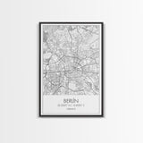 Berlin Street Map, Germany Map, Europe City Map Art, Modern Art, Wall Art, Canvas Print, Canvas Wall Art, Travel Lover Gift, Guest Room Art