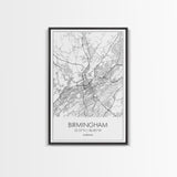 Birmingham Street Map, Alabama Map, City Map Art, Modern Art, Wall Art, Canvas Print, Canvas Wall Art, Minimalist Art, Housewarming Gift