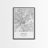 Detroit Street Map, Michigan Map, City Map Art, Minimalist Art, Wall Art, Canvas Print, Wall Art Bedroom, Travel Prints, Gift For Couple