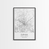 Durham Street Map, North Carolina Map, City Map Art, Minimalist Art, Wall Art, Canvas Print, Traveler Gift, Travel Wall Décor