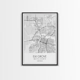 Elk Grove Street Map, California Map, City Map Art, Minimalist Art, Wall Art, Canvas Print, Bedroom Wall Art, Housewarming Gift, Travel Art