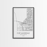 Fort Lauderdale Street Map, California Map, City Map Art, Minimalist Art, Wall Art, Canvas Print, Travel Art, Game Room Décor, Travel Gifts