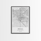 Fresno Street Map, California Map, City Map Art, Minimalist Art, Wall Art, Canvas Print, Bar Wall Art, Teen Gift, Travel Wall Art,