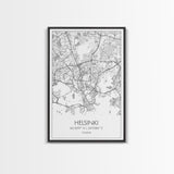 Helsinki Street Map, Finland Map, Europe City Map Art, Minimalist Art, Wall Art, Canvas Print, Travel Wall Art, Gifts For Him, Bedroom Art