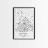 Lexington Street Map, Kentucky Map, City Map Art, Modern Wall Art, Wall Art, Canvas Print, Travel Wall Art, Dorm Room Décor, Engagement Gift