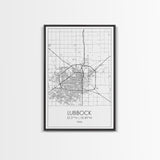 Lubbock Street Map, Texas Map, City Map Art, Modern Art, Wall Art, Canvas Print, Travel Print, Farmhouse Wall Décor, Boyfriend Gift