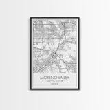Moreno Valley Street Map, California Map, City Map Art, Modern Art, Wall Art, Canvas Print, Wall Art For Bedroom, Couple Gift, Travel Print