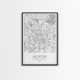 Moscow Street Map, Russia Map, Europe City Map Art, Modern Art, Wall Art, Canvas Print, Wall Art Prints, Gift For Husband, Travel Wall Décor