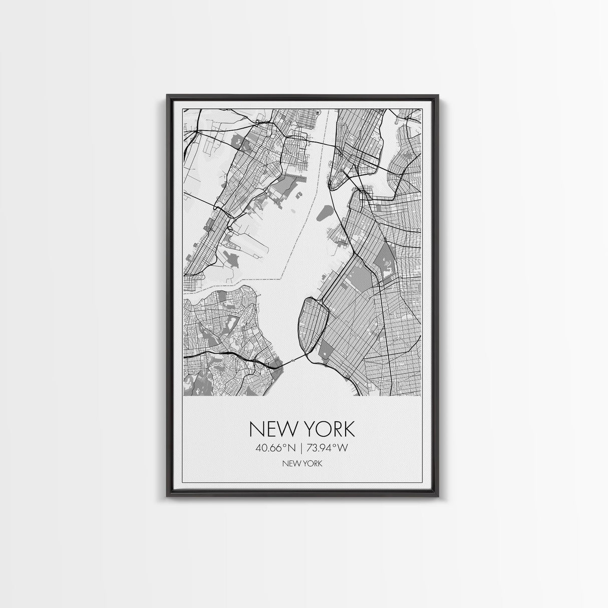 New York Street Map, New York Map, City Map Art, Modern Art, Wall Art, Canvas Print, Home Office Art, Unique Travel Gifts, Travel Wall Print