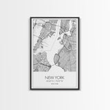 New York Street Map, New York Map, City Map Art, Modern Art, Wall Art, Canvas Print, Home Office Art, Unique Travel Gifts, Travel Wall Print
