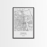 Omaha Street Map, Nebraska Map, City Map Art, Modern Art, Wall Art, Canvas Print, Living Room Wall Art, Travel Gifts For Men, Travel Art