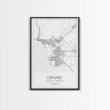 Oxnard Street Map, California Map, City Map Art, Minimalist Art, Wall Art, Canvas Print, Bedroom Print, Anniversary Gift, Travel Wall Print