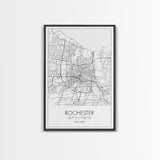Rochester Street Map, New York Map, City Map Art, Minimalist Art, Wall Art, Canvas Print, Boys Room Décor, Best Friend Gift, Travel Print