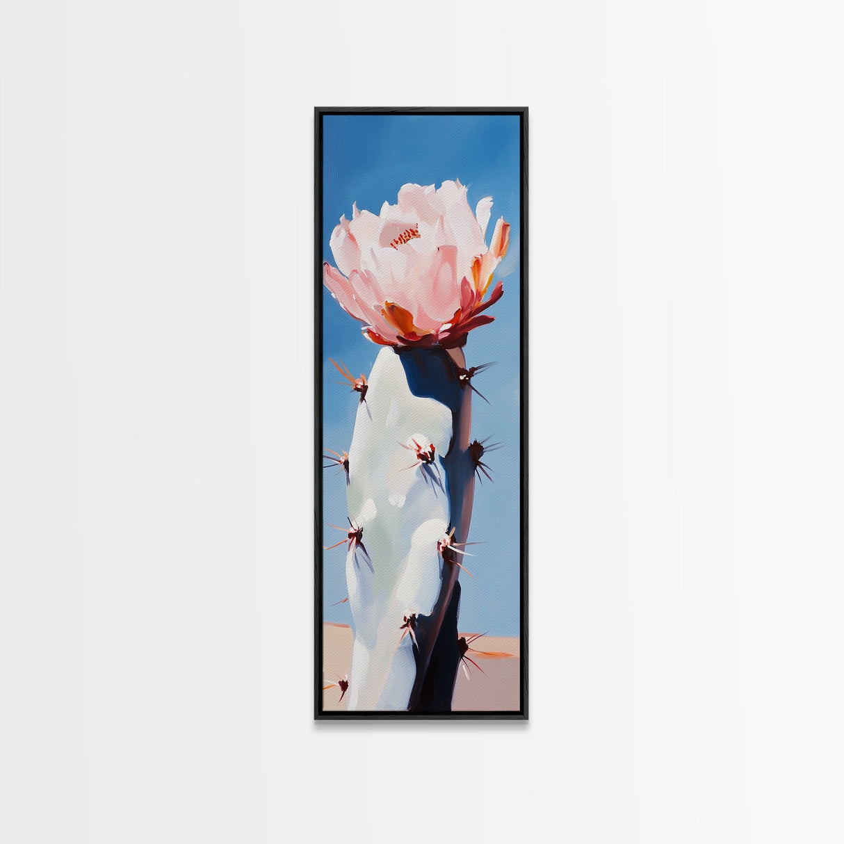 Desert Cactus Framed Canvas Print southwest wall art agave painting moody art gift idea her rustic decor