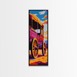 Vibrant Wagon Scene Canvas Print Southwest Wall Art Rustic Decor Living Room Art Western Landscape Painting Extra Wide Art