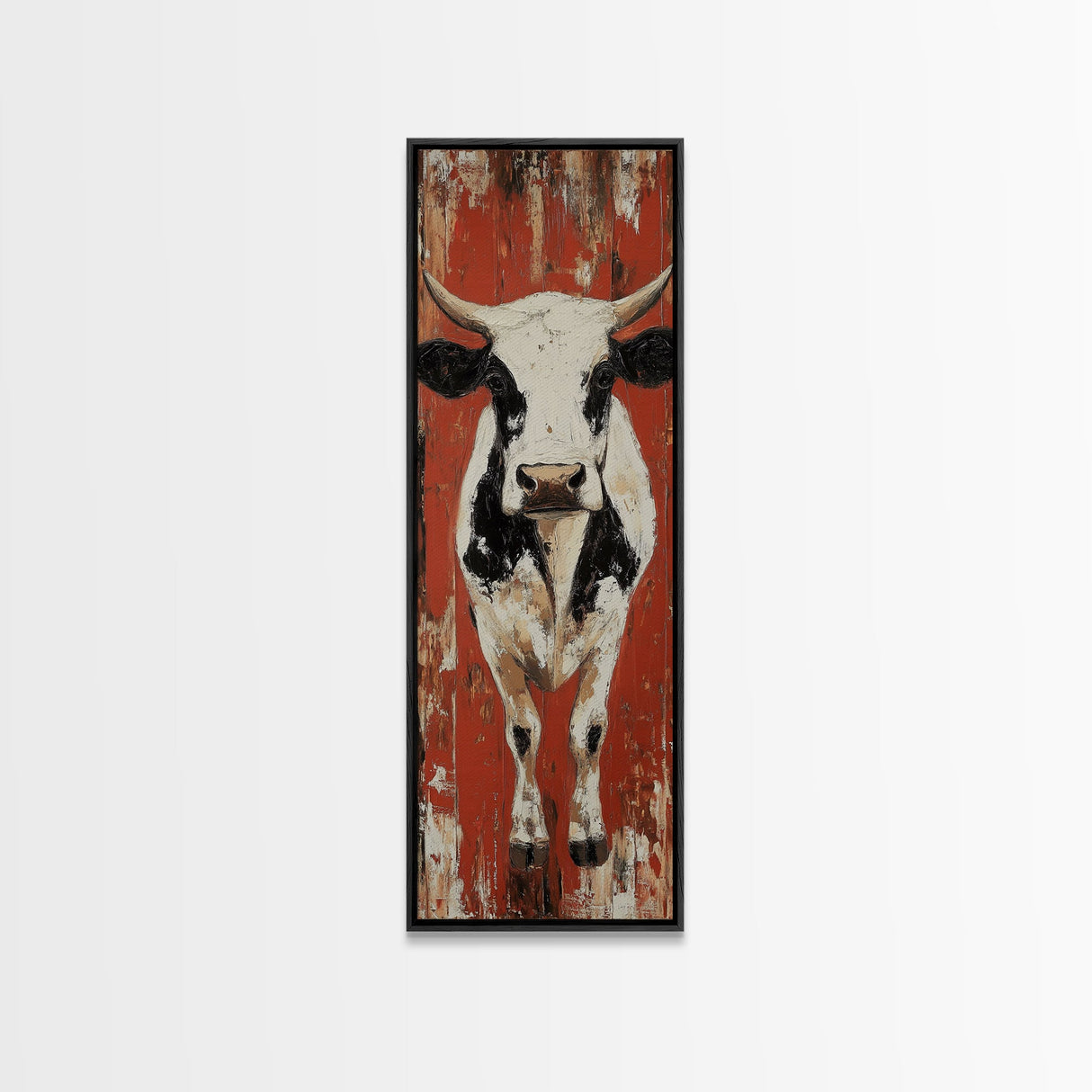 Bold Western Cowboy Framed Canvas Print rustic decor farmhouse art southwest wall art tall narrow art moody art extra wide art