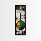 Abstract Frying Pan Painting Framed Canvas Print Kitchen Wall Art Food Review Art Moody Art Rustic Wall Art Wabi Sabi Decor