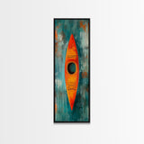 Colorful Kayak Painting Framed Canvas Print Nautical Decor Coastal Cowgirl Wall Art Lake Tahoe Art Above Bed Wall Art