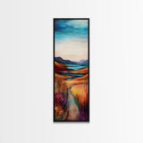Rolling Hills Landscape Framed Canvas Print mountain painting, Ireland painting, landscape painting, lake Tahoe art, rustic wall art