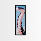 Black and White Snake Pink Canvas Print,  Moody Art, Minimalist Art, Vertical Wall Art, Rustic Decor, Gift Idea Him