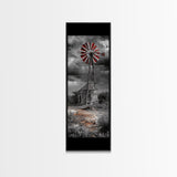 Western Windmill Art, Canvas Print, rustic décor, windmill wall art, farmhouse art, extra wide art, Joshua tree art, southwest wall art
