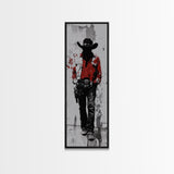 Gunslinger Cowboy Art, Framed Canvas Print, cowgirl painting, rustic wall art, moody art, gift idea, southwest wall art, vintage art