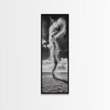 Dust Storm, Twister Framed Canvas Print, dramatic landscape painting, panoramic art, moody art, western décor, extra wide art, rustic wall art