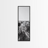 Running Cattle, Framed Canvas Print, rustic western wall art, cowboy décor, farmhouse art, above sofa art, panoramic painting, country home decor