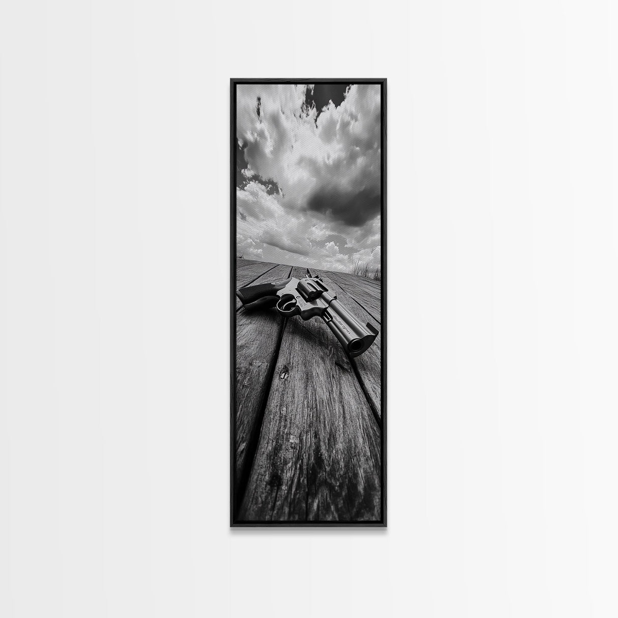 Revolver Gun Art, Canvas Print, moody art, western decor, rustic wall art, cowboy aesthetic, dark romance painting, unique gift idea