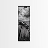 Revolver Gun Art, Canvas Print, moody art, western decor, rustic wall art, cowboy aesthetic, dark romance painting, unique gift idea