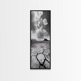 Desert Cracked Earth, Canvas Print, Moody Southwest Wall Art, Joshua Tree Art, Rustic Landscape Art, Extra Wide Art, Above Sofa