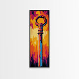Bold Pop Art Key Painting Framed Canvas Print | Graffiti Wall Art | Blotter Art | Retro Wall Art | Colorful Modern Decor
