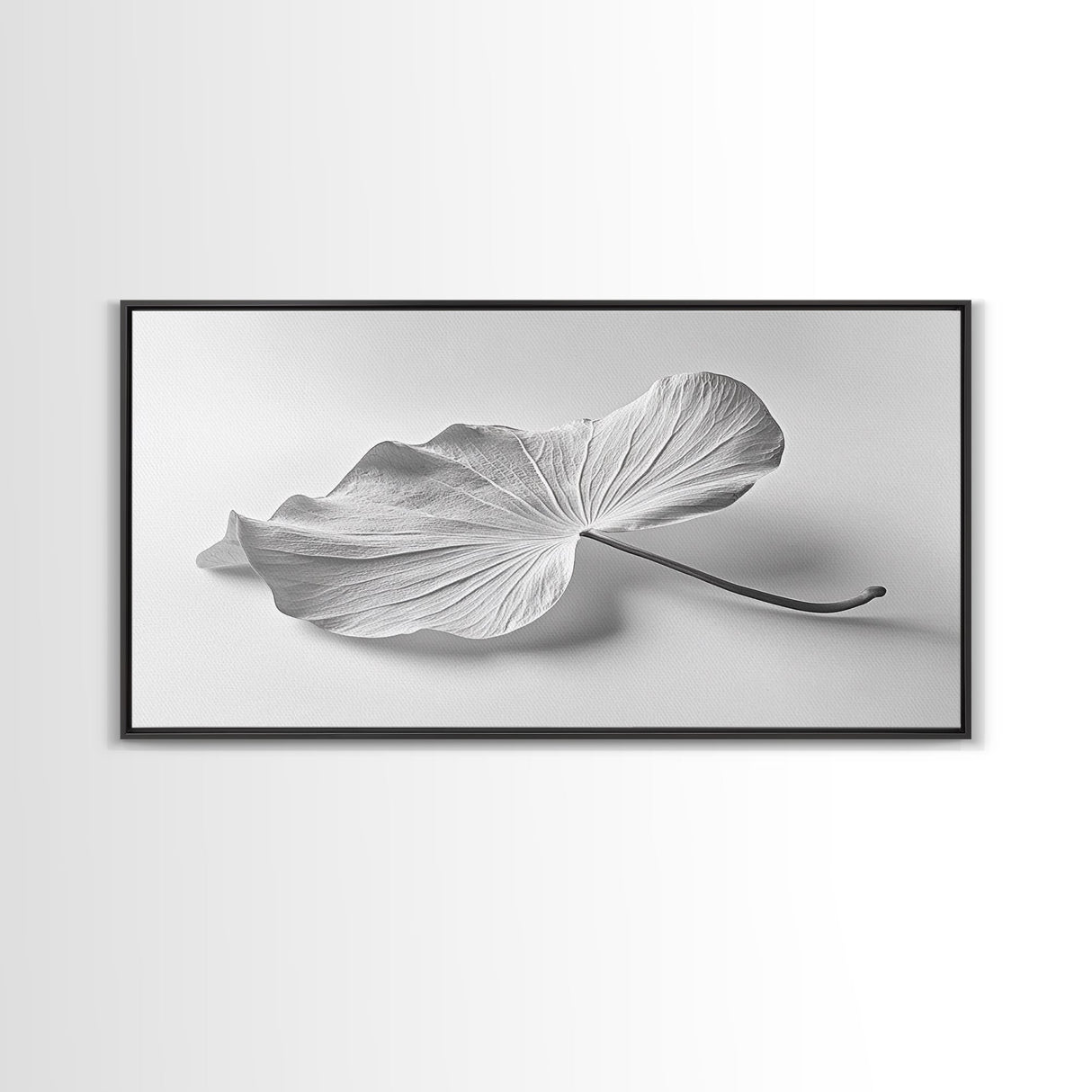 White Leaf, Botanical Prints, Minimalist Art, Wabi Sabi Wall Art, Monochrome Art, Modern Art, Living Room Art, Canvas Print