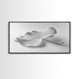 White Leaf, Botanical Prints, Minimalist Art, Wabi Sabi Wall Art, Monochrome Art, Modern Art, Living Room Art, Canvas Print