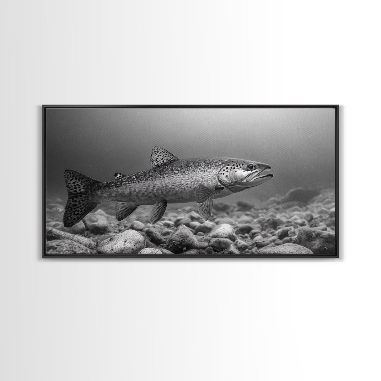 Trout, Fly Fishing Art, Rustic Decor, Coastal Wall Art, Lake Tahoe Art, Fishing Art, Nautical Painting, Framed Canvas Print