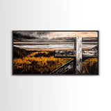 Rustic Cross, coastal landscape art, farmhouse art, nautical wall art, inspirational wall decor, beach house decor, Canvas Print