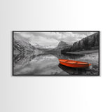 Serene Mountain Lake Canvas Print Rustic Wall Art Landscape Painting Above Sofa Art Bedroom Art Above Bed Wall Art Nautical Decor
