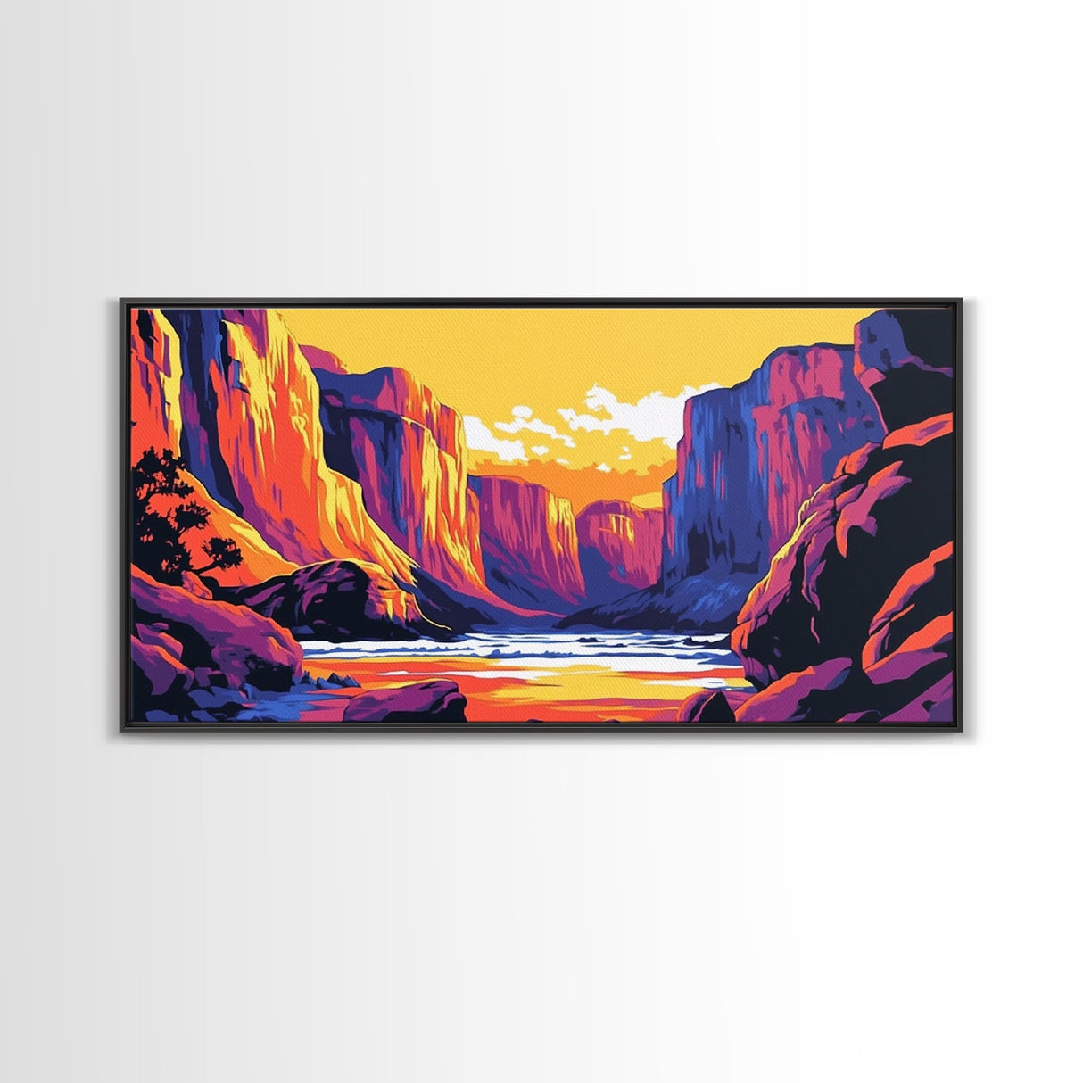 Yosemite Valley, mountain painting, landscape painting, rustic wall art, Joshua tree art, southwest wall art, framed canvas print