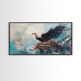 Bald Eagle, Bird Art, Rustic Decor, Wildlife Art, Mountain Painting, Southwest Wall Art, Living Room Art, Framed Canvas Print, Moody Art