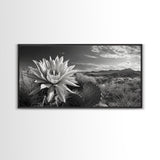 Cactus Bloom, botanical prints, wildflower painting, nature art, scenic mountain landscape, rustic wall art, southwest decor, Framed Canvas Print