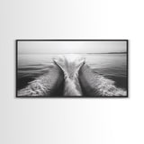 Nautical painting, ocean waves, coastal decor, seascape painting, panoramic art, extra wide art, framed canvas print