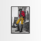 Urban fashion, chicano art, graffiti wall art, framed canvas print, moody cityscape, street style, afrocentric wall art, edgy decor