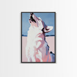 Howling Wolf, moody art, rustic decor, southwest wall art, zen wall art, framed canvas print, wabi sabi art, forest painting