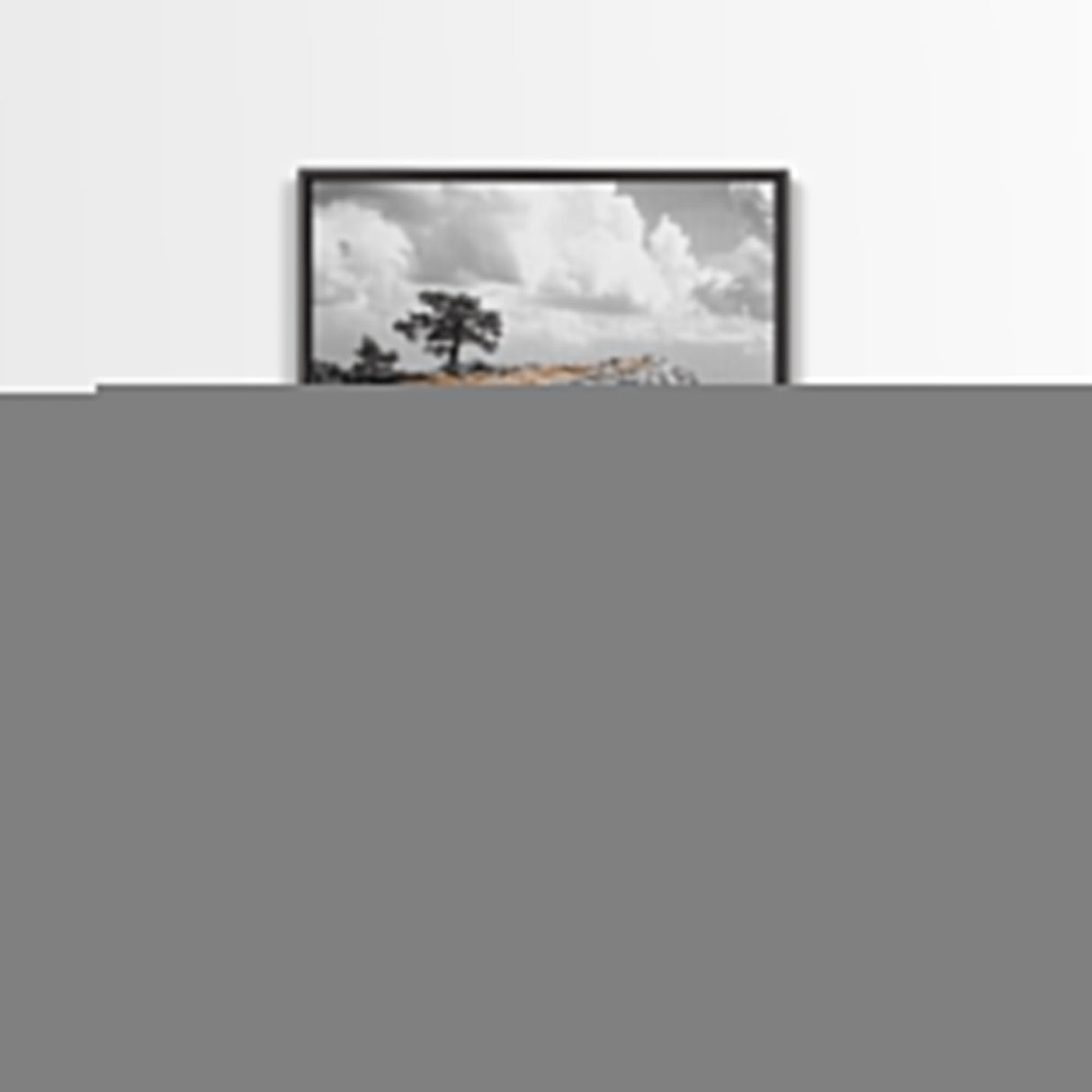 Cliffside View, Mountain Painting, Pine Tree Art, Nature Wall Art, Landscape Painting, Rustic Art, Framed Canvas Print, Moody Art