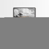 Cliffside View, Mountain Painting, Pine Tree Art, Nature Wall Art, Landscape Painting, Rustic Art, Framed Canvas Print, Moody Art