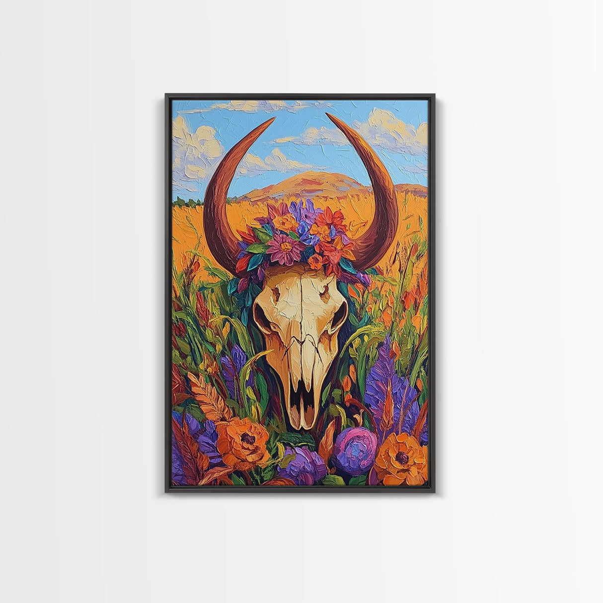 Western Carriage Art, Bold Color Painting, Southwest Wall Art, Framed Canvas Print, Rustic Decor, Moody Art, Extra Wide Art, Farmhouse Aesthetic, Gift Idea