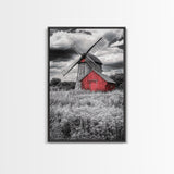 Windmill, Rustic Farm Art, Windmill Wall Art, Farmhouse Art, Minimalist Art, Rustic Decor, Wabi Sabi Art, Canvas Print, Gift Idea