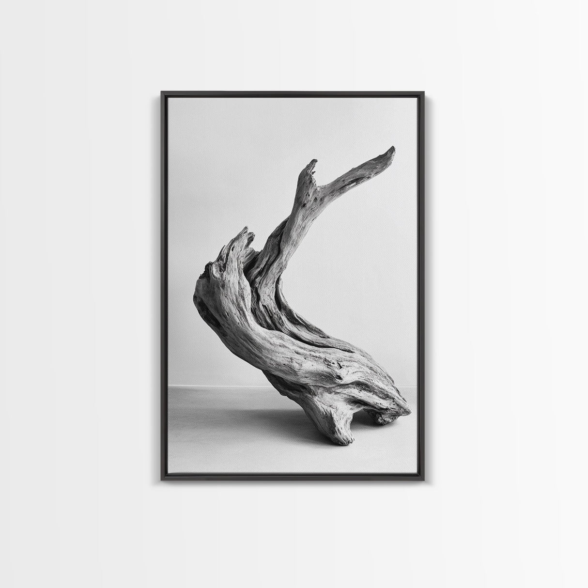 Driftwood Sculpture, wabi sabi art, rustic decor, minimalist art, botanical prints, farmhouse art, framed canvas print, living room art
