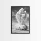 Explosion art, science art, moody art, dark romance painting, wabi sabi art, unique wall art, rustic decor, canvas print, above sofa art