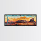 Southwest Wall Art, Framed Canvas Print, Joshua Tree Art, Desert Landscape Painting, Extra Wide Art, Rustic Wall Art, Above Couch Art, Gift Idea